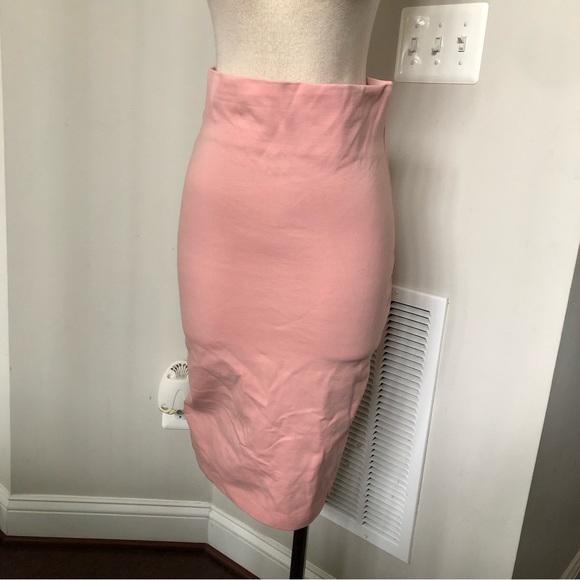 Pale Pink Bow Back High Waist Pencil Skirt Sz Large - Picture 4 of 4